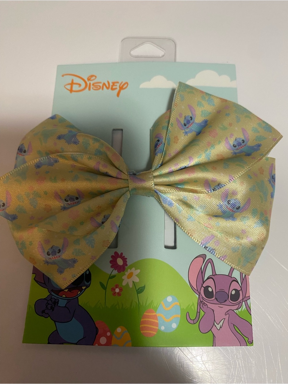 🦋Disney Stitch Kids Hair Bow - Yellow with Blue Accents